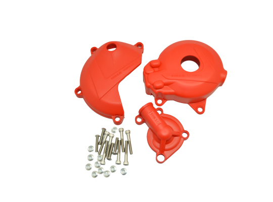 Комплект защиты крышек двигателя и помпы OTOM RACING ZS177MM/NC250, нейлон, красный